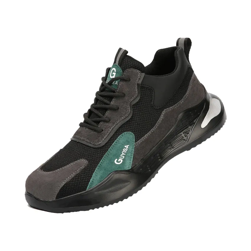 Wholesale men' s anti impact anti puncture steel toe safety shoes soft lightweight wear-resistant work safety shoes