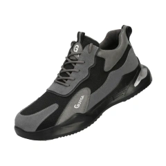 Wholesale men' s anti impact anti puncture steel toe safety shoes soft lightweight wear-resistant work safety shoes