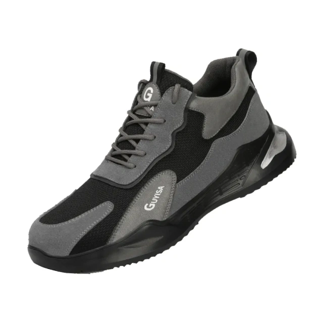 Wholesale men' s anti impact anti puncture steel toe safety shoes soft lightweight wear-resistant work safety shoes