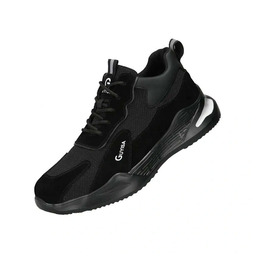 Wholesale men' s anti impact anti puncture steel toe safety shoes soft lightweight wear-resistant work safety shoes