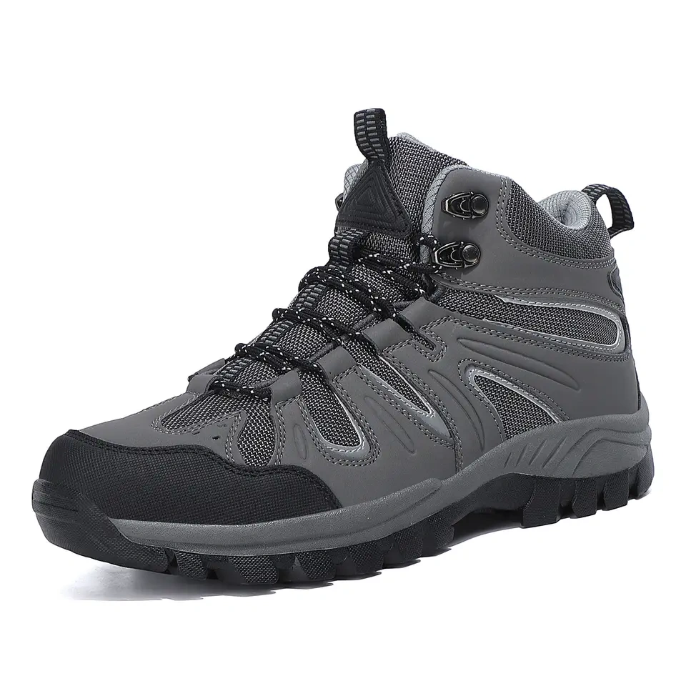 Large size men's outdoor high top mountaineering shoes Wholesale men's hiking travel running style shoes