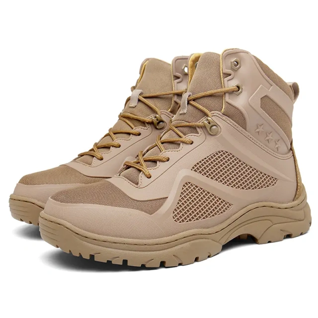 High-Quality Men's High Top Hiking Boots Soft And Comfortable Outdoor Shoes With Anti-Slip Outsole For Men