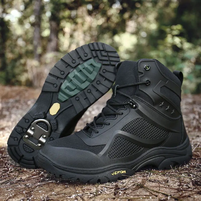 High-Quality Men's High Top Hiking Boots Soft And Comfortable Outdoor Shoes With Anti-Slip Outsole For Men