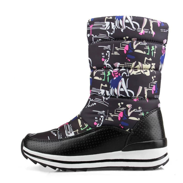 New Snow Waterproof Boots Women Thicken short Plush Warm Winter Shoes Woman Comfortable Ankle Boots