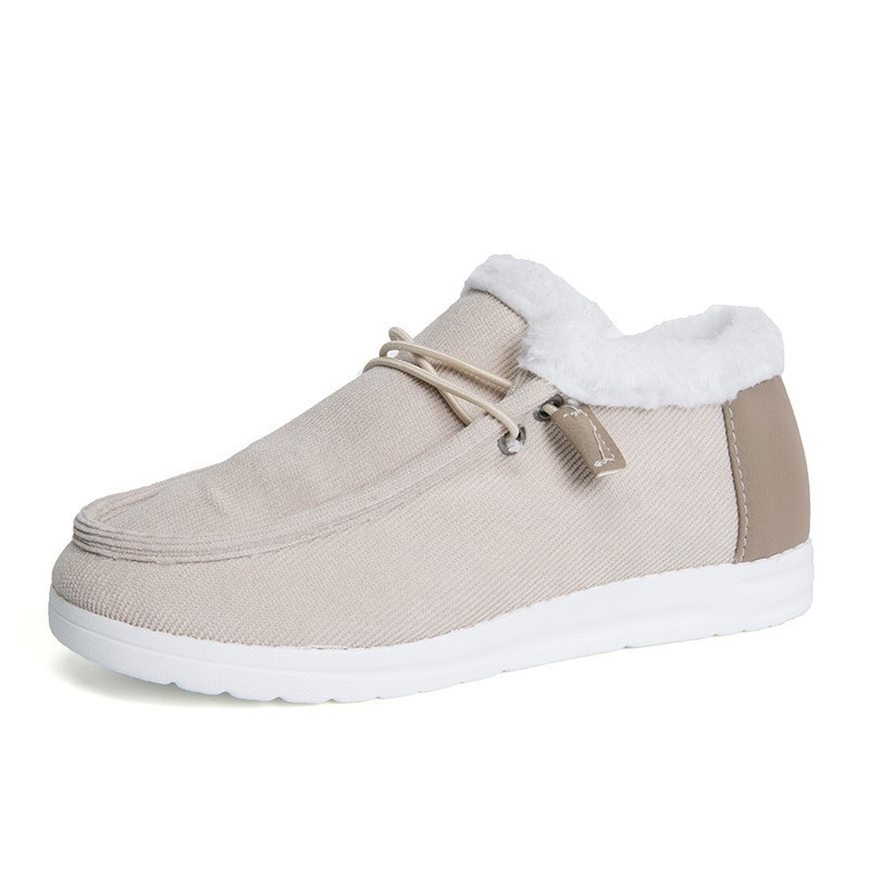 Wholesale Winter Women's Warm Canvas Low Top Snow Shoes Plush Lining And Anti-Slip Comfortable Snow Shoes For Women