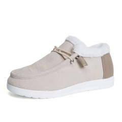 Wholesale Winter Women's Warm Canvas Low Top Snow Shoes Plush Lining And Anti-Slip Comfortable Snow Shoes For Women