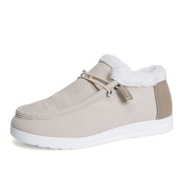 Wholesale Winter Women's Warm Canvas Low Top Snow Shoes Plush Lining And Anti-Slip Comfortable Snow Shoes For Women