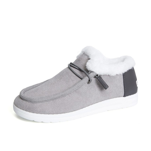 Wholesale Winter Women's Warm Canvas Low Top Snow Shoes Plush Lining And Anti-Slip Comfortable Snow Shoes For Women