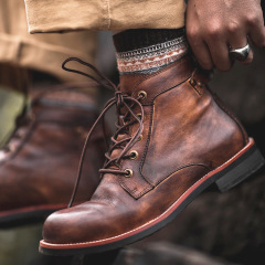 New style lace-up boots, comfortable, wear-resistant, non-slip leather, custom-made shoes for men