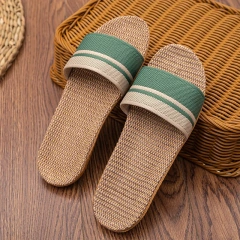 New Summer Home Minimal Design Linen Slippers For Women Anti-Slip Comfortable Women' s Indoor Linen Slippers