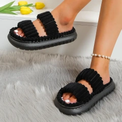 Women's Platform Open Toe House Solid Color Slippers Casual Women's Home Indoor Flat Comfortable Slipper