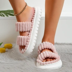 Women's Platform Open Toe House Solid Color Slippers Casual Women's Home Indoor Flat Comfortable Slipper