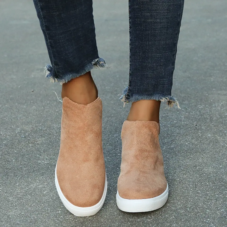 Fashion Spring And Autumn Solid And Leopard Print Flat Women's Shoes Fashion Large Size Casual Women Shoes