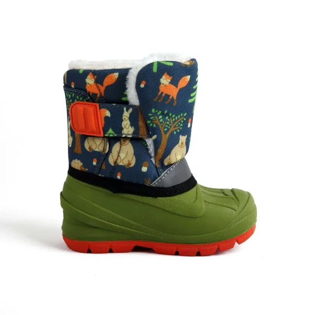 Light Weight Plush Warm Waterproof Winter Snow Kids Boots Unisex Cute Cartoon Forest Animals Dinosaur Kids Winter Shoes Boots