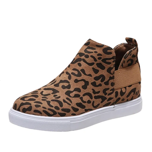 Fashion Spring And Autumn Solid And Leopard Print Flat Women's Shoes Fashion Large Size Casual Women Shoes
