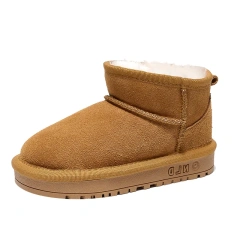 Wholesale Plush Warm Anti-slip Waterproof Winter Snow Boots Shoes for Kids Unisex Fashion Soft TPR Sole Snow Boots