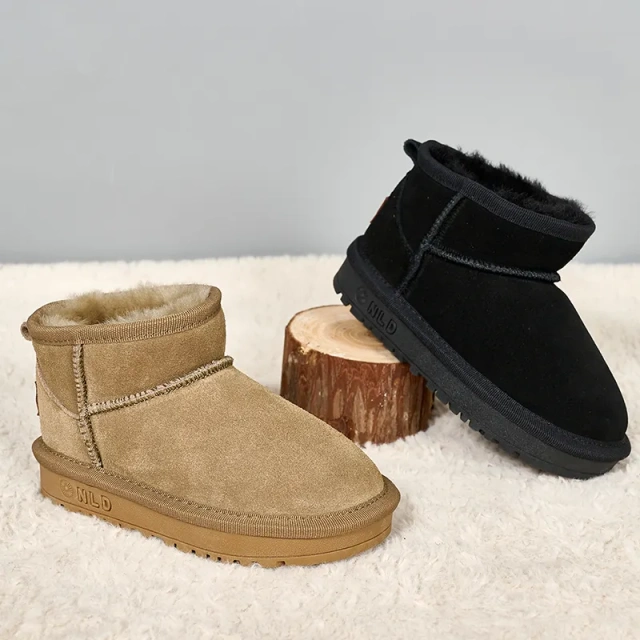 Wholesale Plush Warm Anti-slip Waterproof Winter Snow Boots Shoes for Kids Unisex Fashion Soft TPR Sole Snow Boots