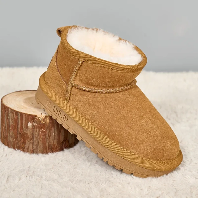 Wholesale Plush Warm Anti-slip Waterproof Winter Snow Boots Shoes for Kids Unisex Fashion Soft TPR Sole Snow Boots