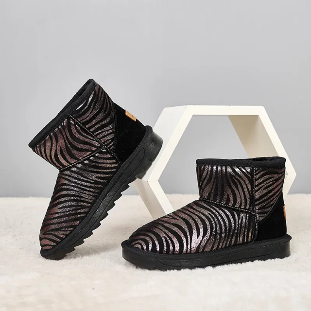 New Stock Winter Fashion Ladies Ankle Snow Boots Classic Woman Warm Comfortable All Match Flat Snow Boots