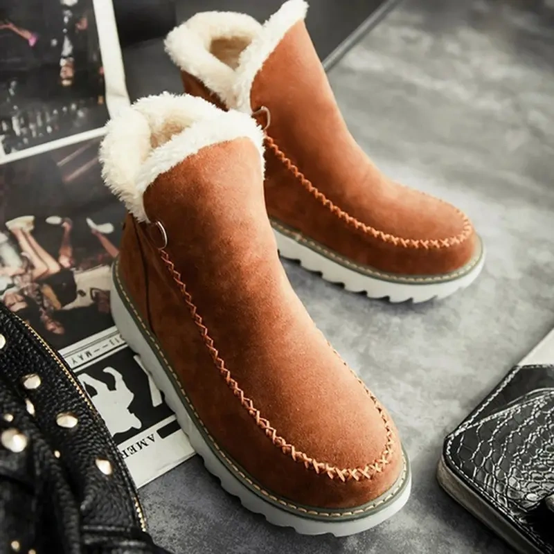 Winter Comfortable Women's Thermal Ankle Snow Boots Fashion Trendy Slip-on Warm Snow Shoes For Women