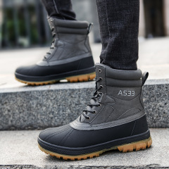New manufacturer produces comfortable high-top boots Stylish outdoor men's lace-up boots