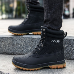 New manufacturer produces comfortable high-top boots Stylish outdoor men's lace-up boots