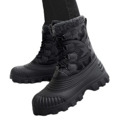 Wholesale new winter warm boots and fleece thick lace-up mid-calf boots designed for men