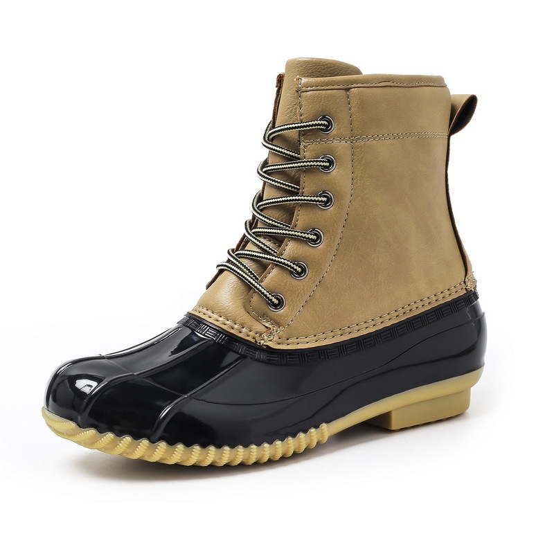 New fashion design warm and fleece thick shoes Cold and waterproof rubber boots for women