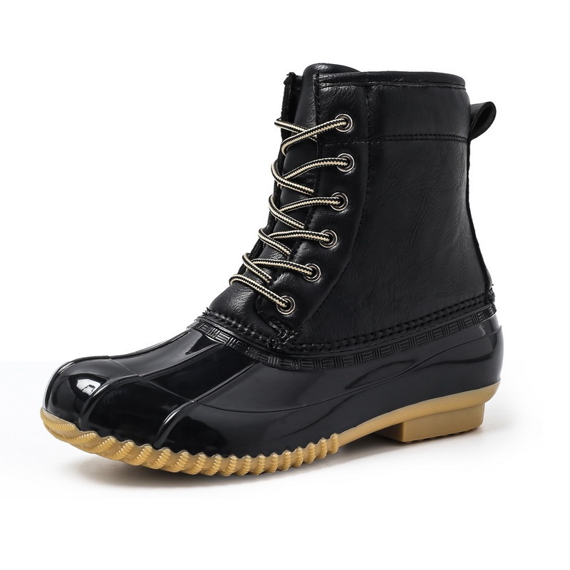 New fashion design warm and fleece thick shoes Cold and waterproof rubber boots for women