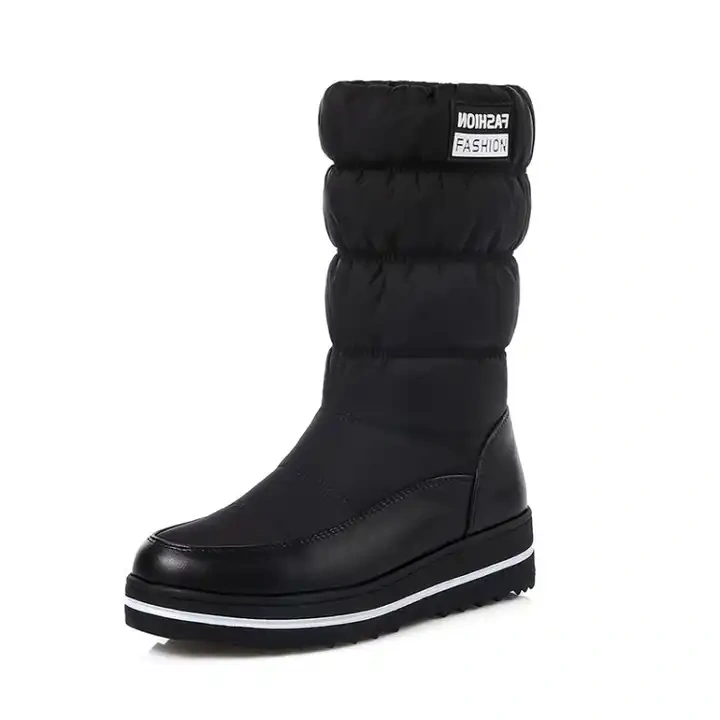 New Fall Winter Wholesale Knee Large-Size 44 Snow Boots For Women Wedge Heel Waterproof Plush Lady Snow Boots