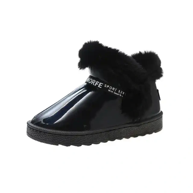 Wholesale New Trendy Plush Thick Waterproof Plush Fur Snow Boots Thick Sole And Bright Upper Women Ankle Snow Boots