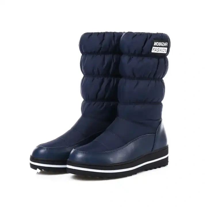 New Fall Winter Wholesale Knee Large-Size 44 Snow Boots For Women Wedge Heel Waterproof Plush Lady Snow Boots