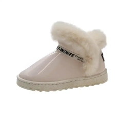Wholesale New Trendy Plush Thick Waterproof Plush Fur Snow Boots Thick Sole And Bright Upper Women Ankle Snow Boots