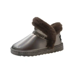 Wholesale New Trendy Plush Thick Waterproof Plush Fur Snow Boots Thick Sole And Bright Upper Women Ankle Snow Boots