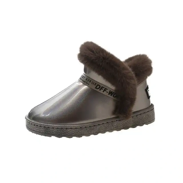 Wholesale New Trendy Plush Thick Waterproof Plush Fur Snow Boots Thick Sole And Bright Upper Women Ankle Snow Boots