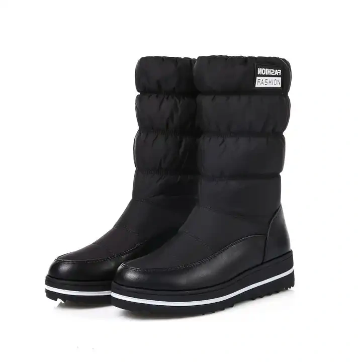 New Fall Winter Wholesale Knee Large-Size 44 Snow Boots For Women Wedge Heel Waterproof Plush Lady Snow Boots