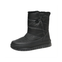 Wholesale Windproof Slip-on Women's Snow Boots For Outdoor New Fashion Black Warm Plush Women Snow Boots