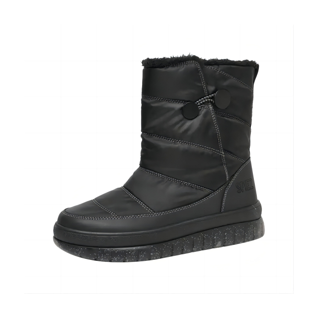 Wholesale Windproof Slip-on Women's Snow Boots For Outdoor New Fashion Black Warm Plush Women Snow Boots