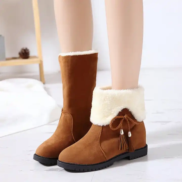 Wholesale New Fashion Two Wearing Methods Lady Snow Boots Suede Warm Women Winter Ankle All Match Snow Boots