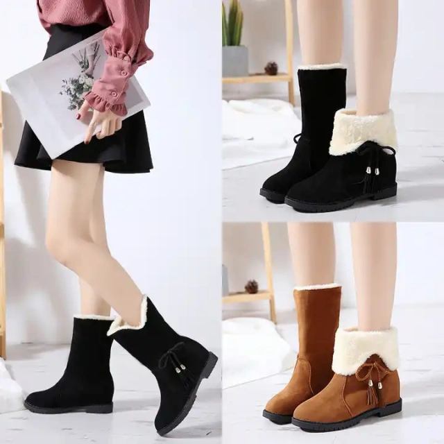 Wholesale New Fashion Two Wearing Methods Lady Snow Boots Suede Warm Women Winter Ankle All Match Snow Boots