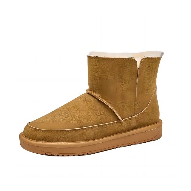 Wholesale New Winter Fashion Cowhide Snow Boots Slip-On Wool Thickened Warm Men's Snow Leather Winter Boots