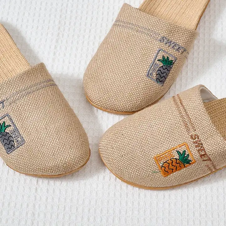 New Summer Home Breathable Light Linen Slippers For Women And Men Anti-Slip Comfortable Indoor Linen Slippers