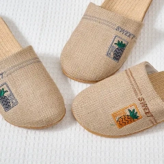 New Summer Home Breathable Light Linen Slippers For Women And Men Anti-Slip Comfortable Indoor Linen Slippers