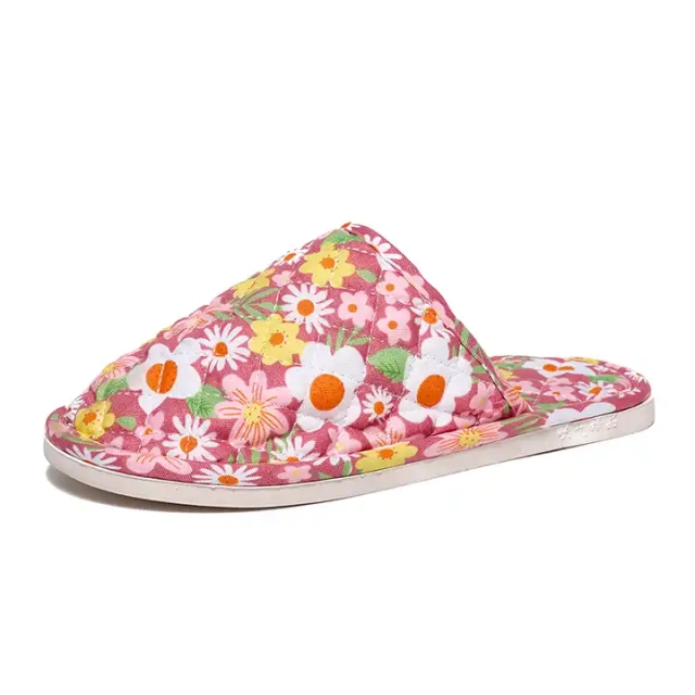Fashion Cotton Fabric Thermal Comfortable Home Slippers Wholesale Quiet And Comfortable Indoor Couple Slippers