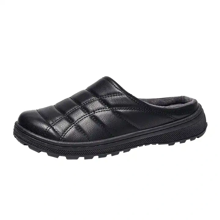 Indoor and outdoor couple's plush anti-slip slippers in winter thick plush wear-resistant warm slippers for men and women