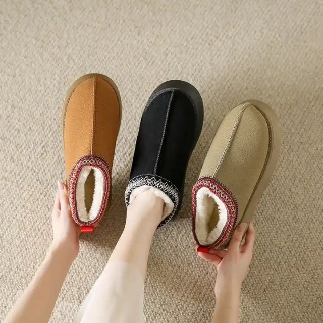 Wholesale Thick Flat Outsole Winter Warm Women Plush Slippers Fashion Cushioning Slip-on Indoor Plush Slippers