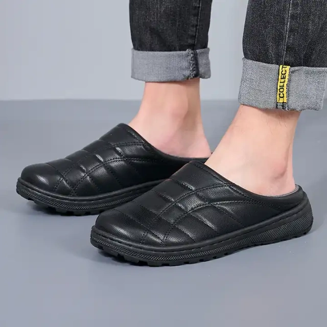 Indoor and outdoor couple's plush anti-slip slippers in winter thick plush wear-resistant warm slippers for men and women