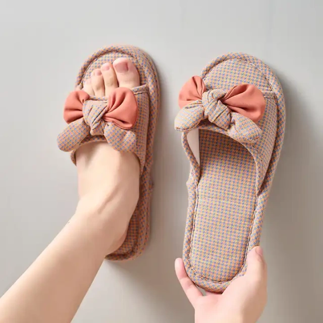Custom Fashion Cotton Fabric Quiet Comfortable Home Slippers Wholesale Comfortable Indoor Breathable Slippers