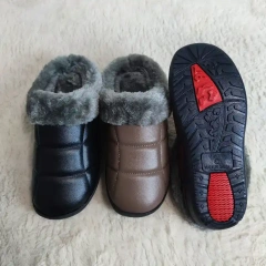 Anti-slip Solid Color Home Warm Plush Slippers For Women Comfortable Flat Soft Fur Plush Ladies Slippers