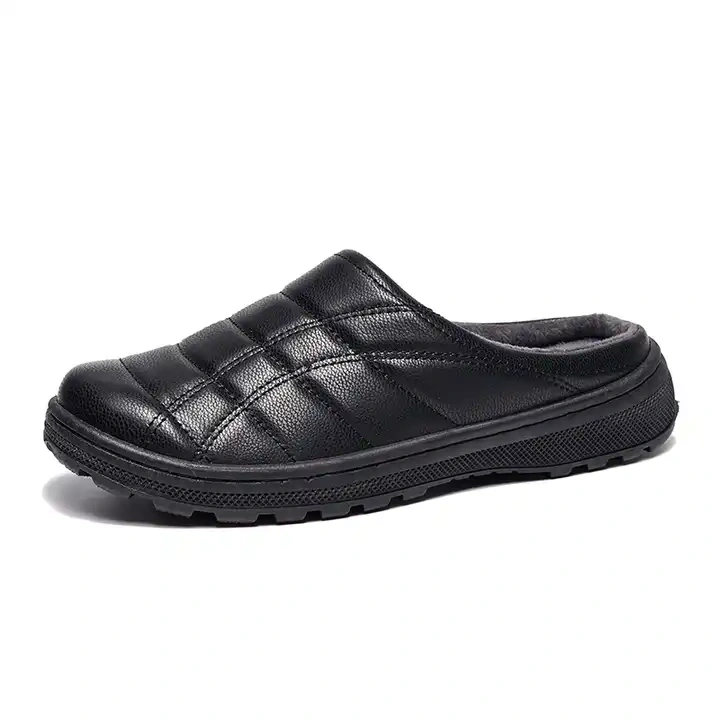 Indoor and outdoor couple's plush anti-slip slippers in winter thick plush wear-resistant warm slippers for men and women